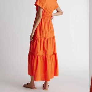 Quince Orange Smocked Tiered Maxi Sundress